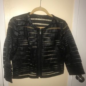Bagatelle Leather and see thru Zip Front Jacket